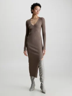 Calvin Klein Slim Ribbed Midi Dress