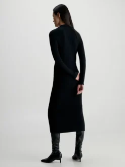 Calvin Klein Slim Ribbed Shirt Dress -Calvin Cloth Shop K20K206021 BEH alternate2