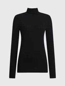 Calvin Klein Slim Ribbed Roll Neck Top -Calvin Cloth Shop K20K206053 BEH alternate4