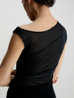 Calvin Klein Sheer Panel Fluid Dress -Calvin Cloth Shop K20K206057 BEH alternate3