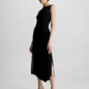 Calvin Klein Sheer Panel Fluid Dress -Calvin Cloth Shop K20K206057 BEH main