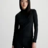 Calvin Klein Slim Modal Mock Neck Top -Calvin Cloth Shop K20K206067 BEH main