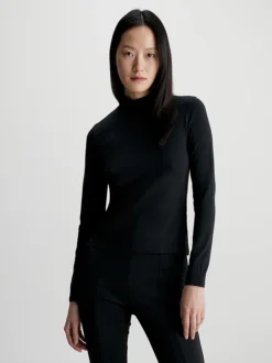 Calvin Klein Slim Modal Mock Neck Top