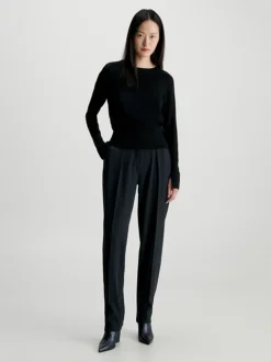 Calvin Klein Straight Structured Twill Trousers -Calvin Cloth Shop K20K206134 BEH alternate4
