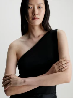 Calvin Klein Slim Modal One Shoulder Top -Calvin Cloth Shop K20K206267 BEH alternate3