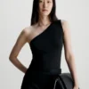 Calvin Klein Slim Modal One Shoulder Top 2 Calvin Klein Slim Modal One Shoulder Top -Calvin Cloth Shop K20K206267 BEH main