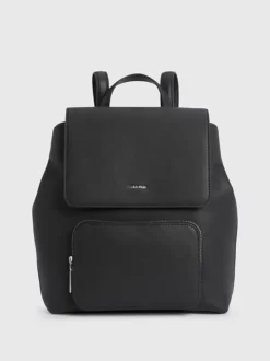 Calvin Klein Faux Leather Flap Backpack