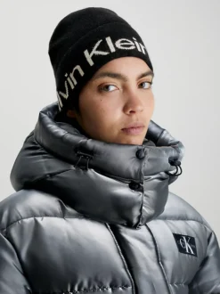 Calvin Klein Wool Blend Logo Beanie -Calvin Cloth Shop K60K611271 BDS alternate2