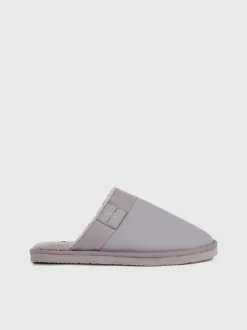 Calvin Klein Faux Leather Mule Slippers