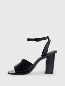 Calvin Klein Leather Heeled Sandals -Calvin Cloth Shop YW0YW01077 BEH alternate5