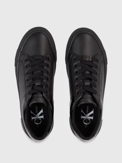Calvin Klein Leather Platform Trainers -Calvin Cloth Shop YW0YW01105 0GT alternate2