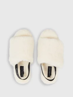 Calvin Klein Faux Fur Slippers 10 Calvin Klein Faux Fur Slippers -Calvin Cloth Shop YW0YW01158 0LA alternate2