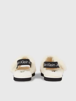 Calvin Klein Faux Fur Slippers 11 Calvin Klein Faux Fur Slippers -Calvin Cloth Shop YW0YW01158 0LA alternate3