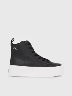 Calvin Klein Leather Platform High-Top Trainers